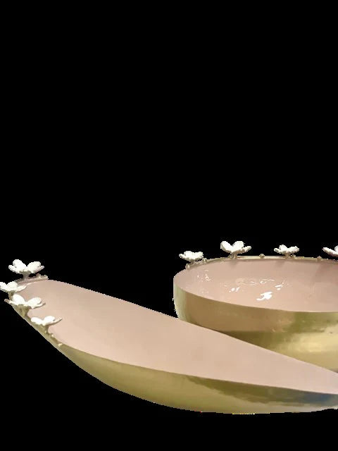 Enamel Bowl Pink Flowers