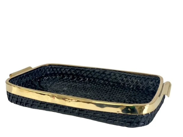 St Barts Tray Black and Gold