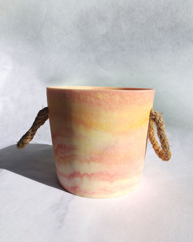 Ice Bucket with Rope Handles Pink