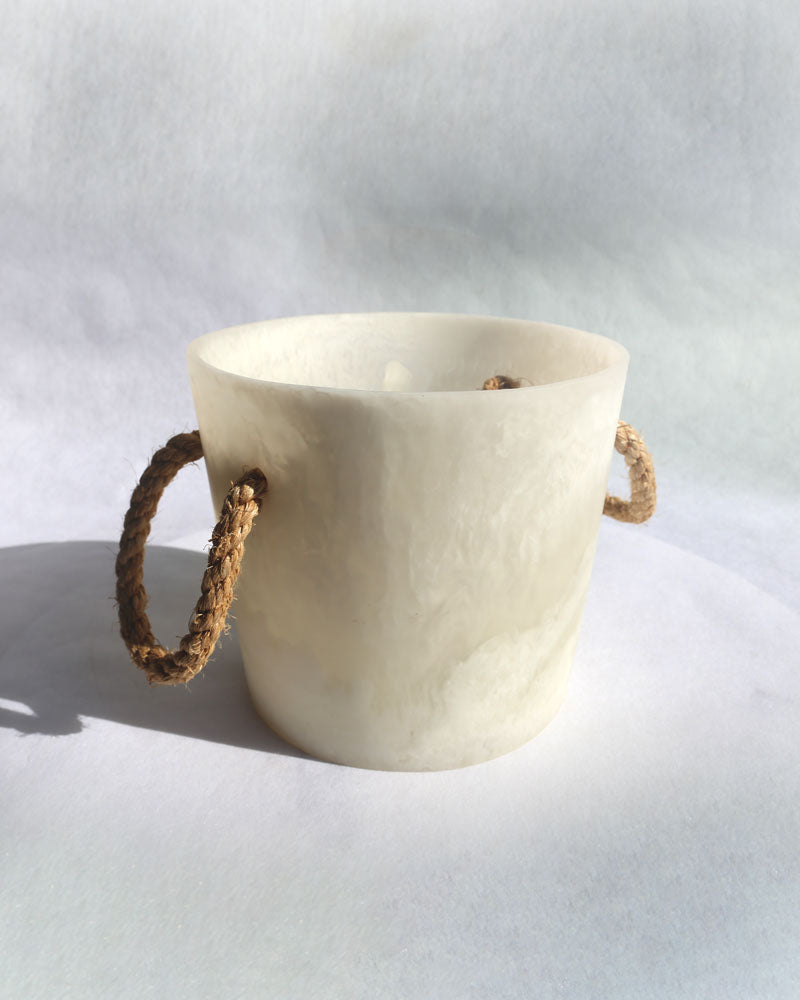 Ice Bucket with Rope Handles White