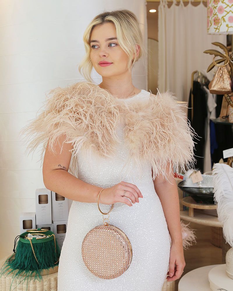 Faux Fur Feather Stole