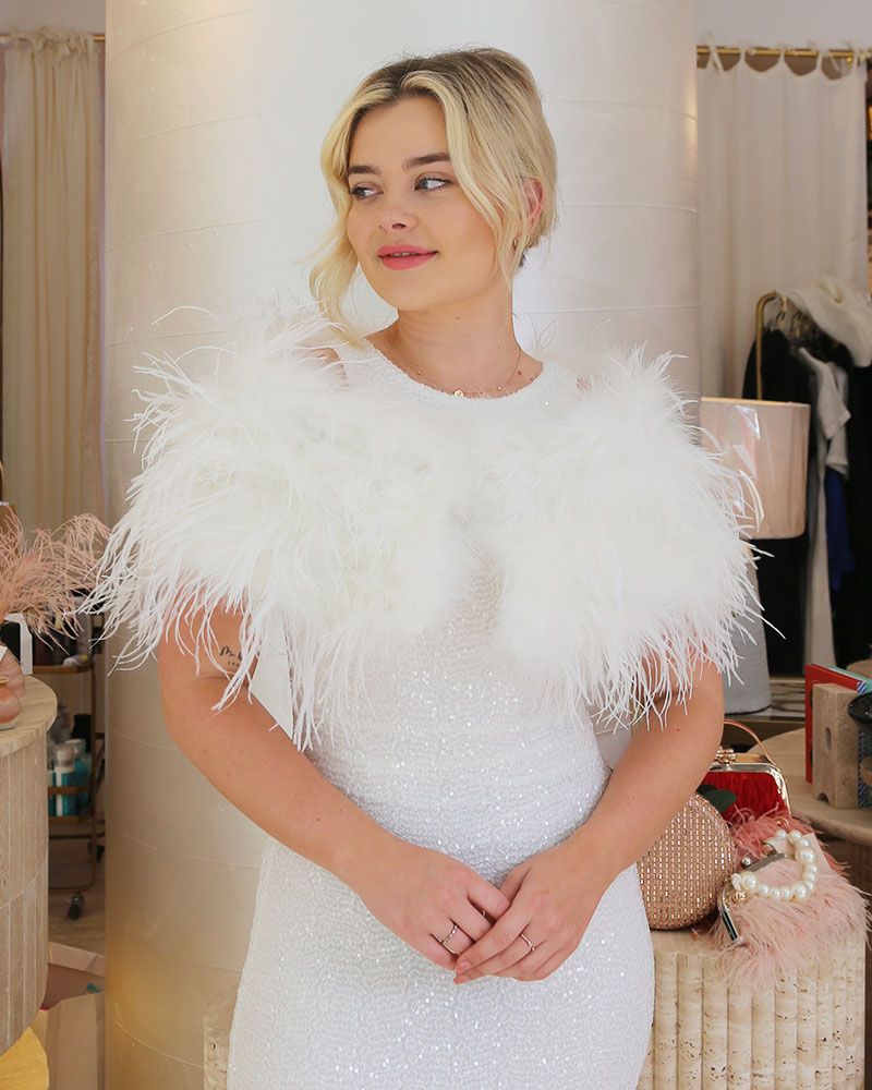 Faux Fur Feather Stole