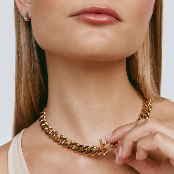 Chunky T-Bar Chain Necklace