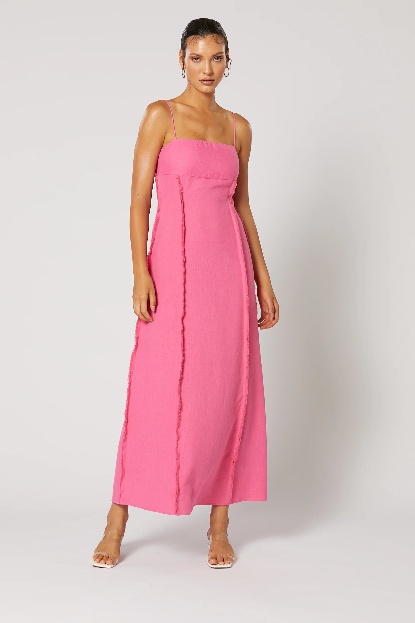 Siesta Raw Maxi Dress Pink