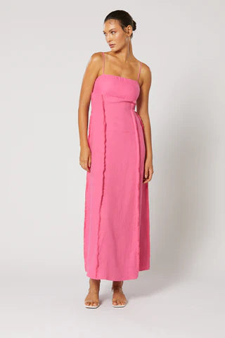 Siesta Raw Maxi Dress Pink