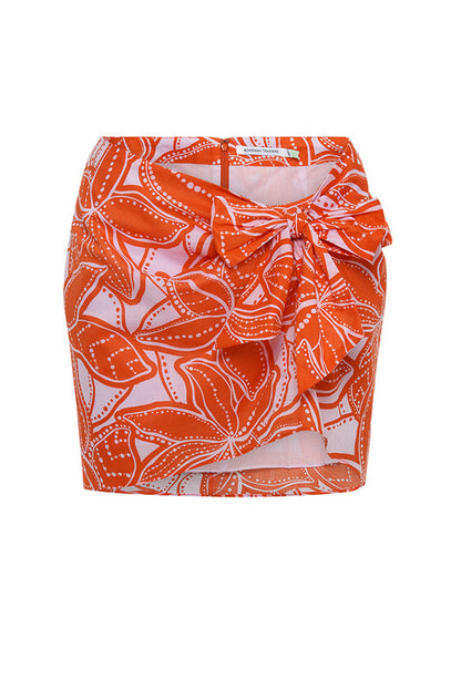 Tie Front Mini Skirt in Ukiyo Botanic