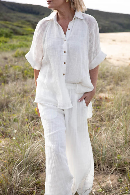 Arana Linen Pant Off White