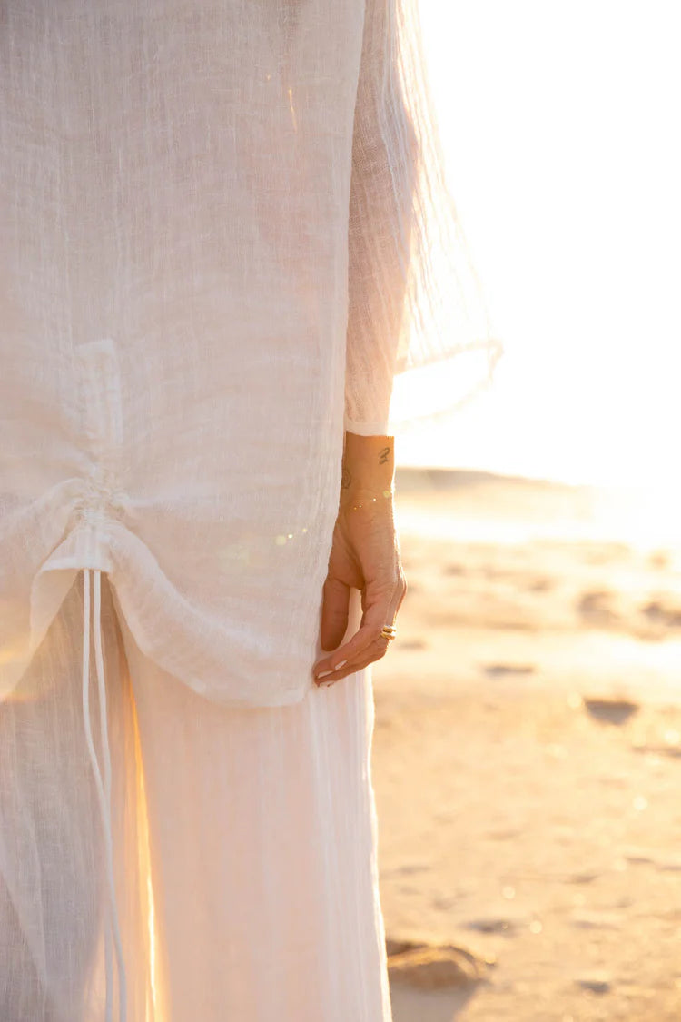 Margot Linen Top Off White