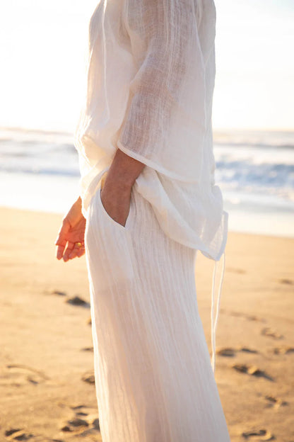 Arana Linen Pant Off White