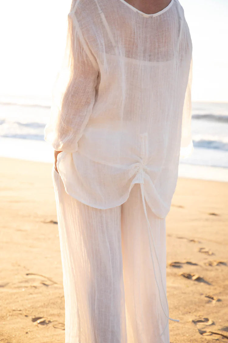 Margot Linen Top Off White