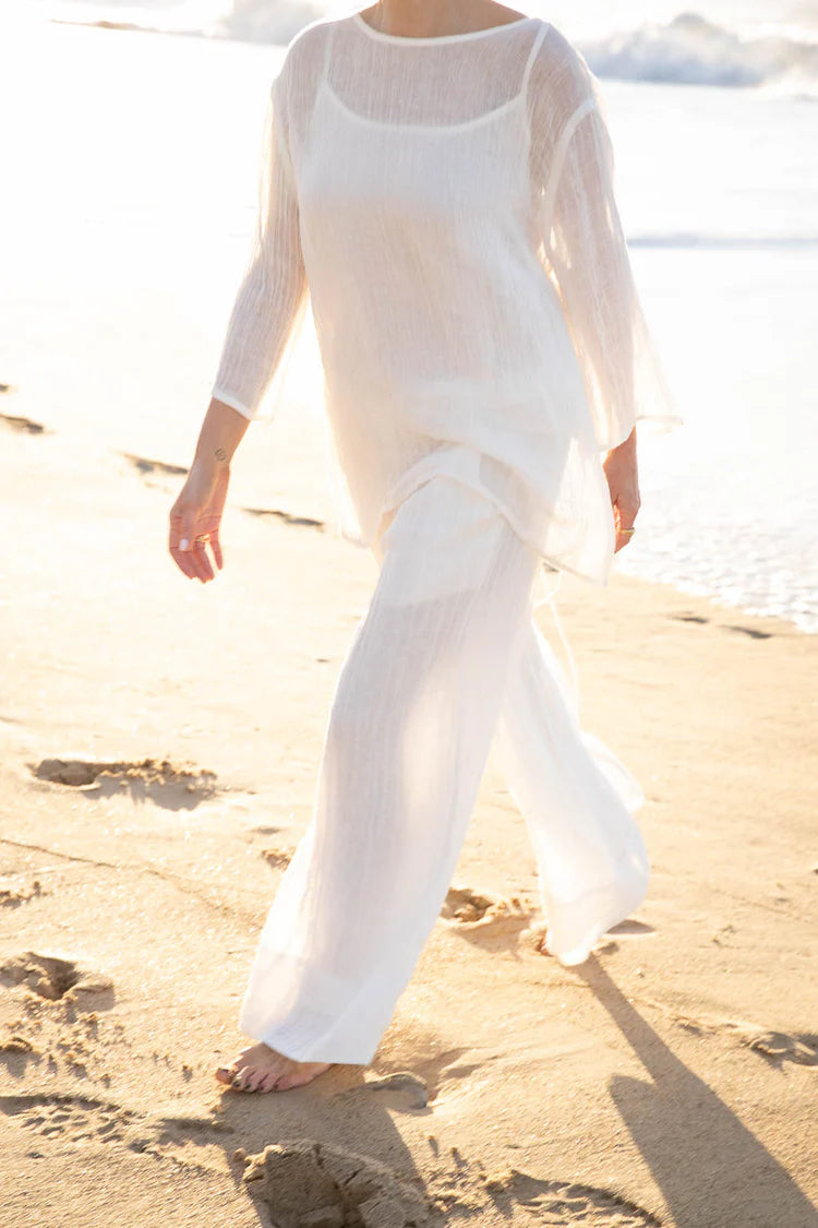 Margot Linen Top Off White