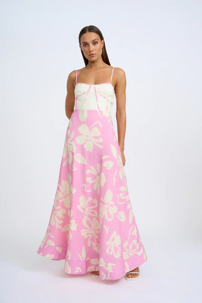 Fia Linen Floral Dress Pink