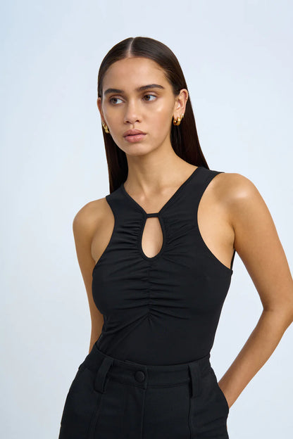 Juliette Ruche Tank Top Black