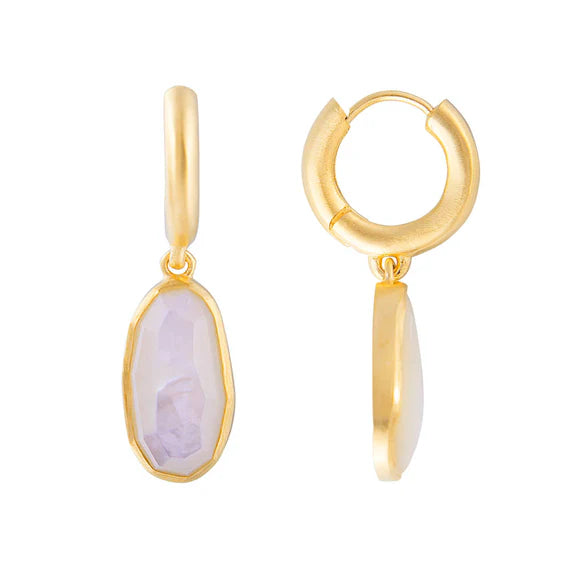 Free Form Mother of Pearl Hoops