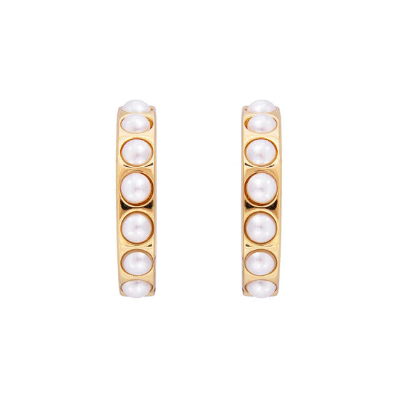 Crystal Pearl Maxi Hoops