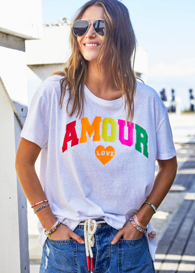 Crew Neck Amour Tee White