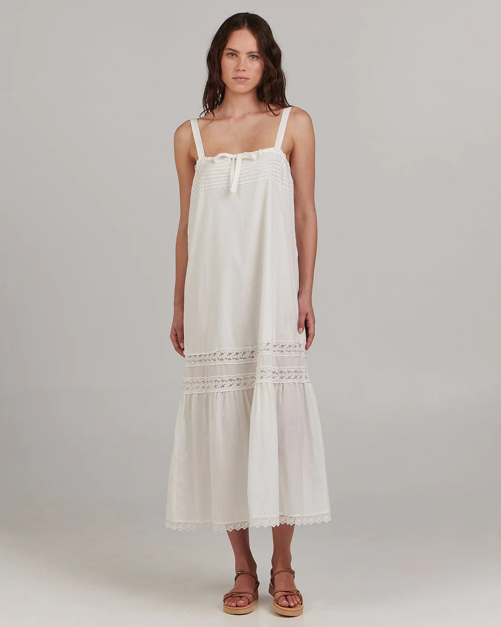 Poppy Midi Dress White