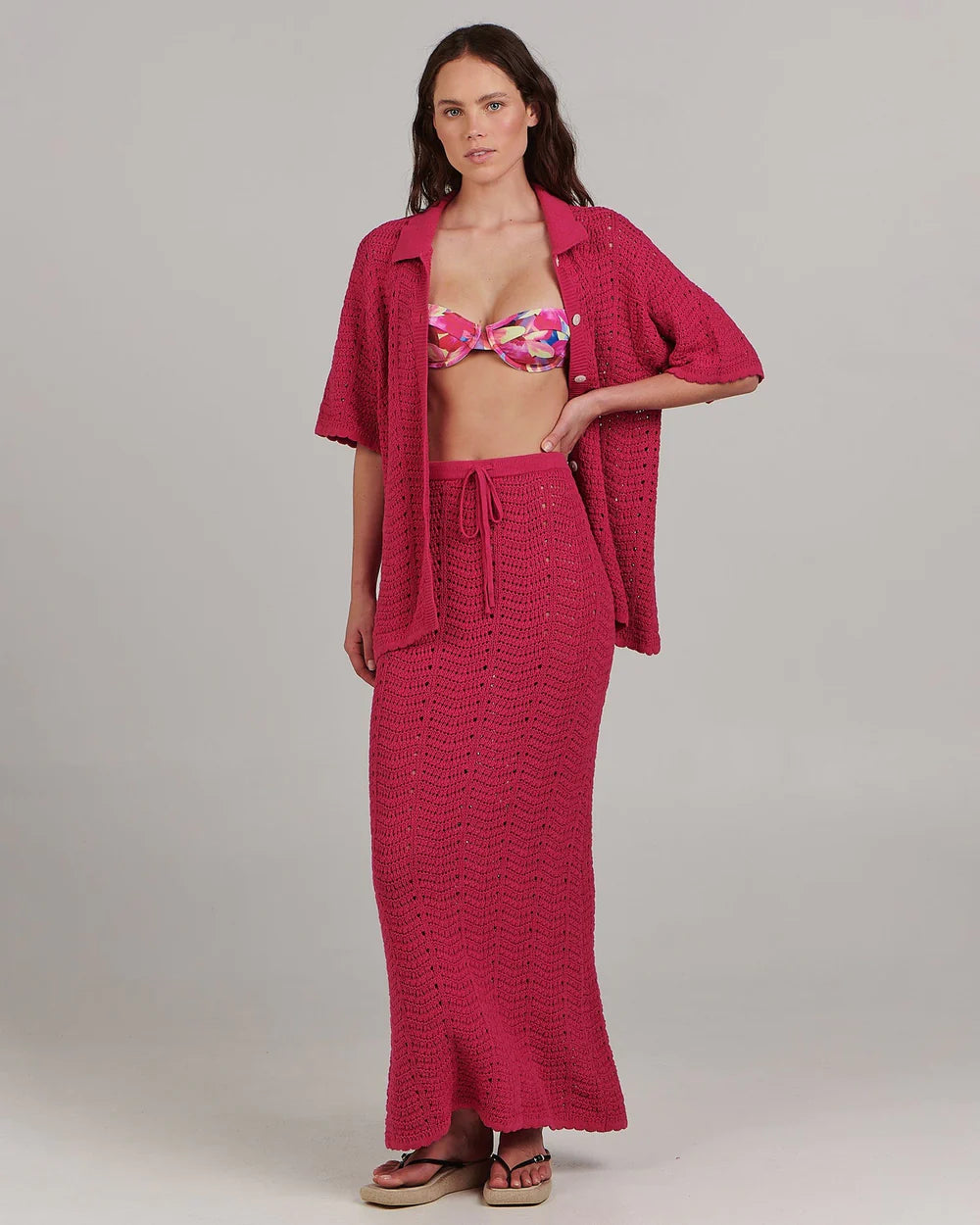 Nevis Maxi Skirt Fuchsia