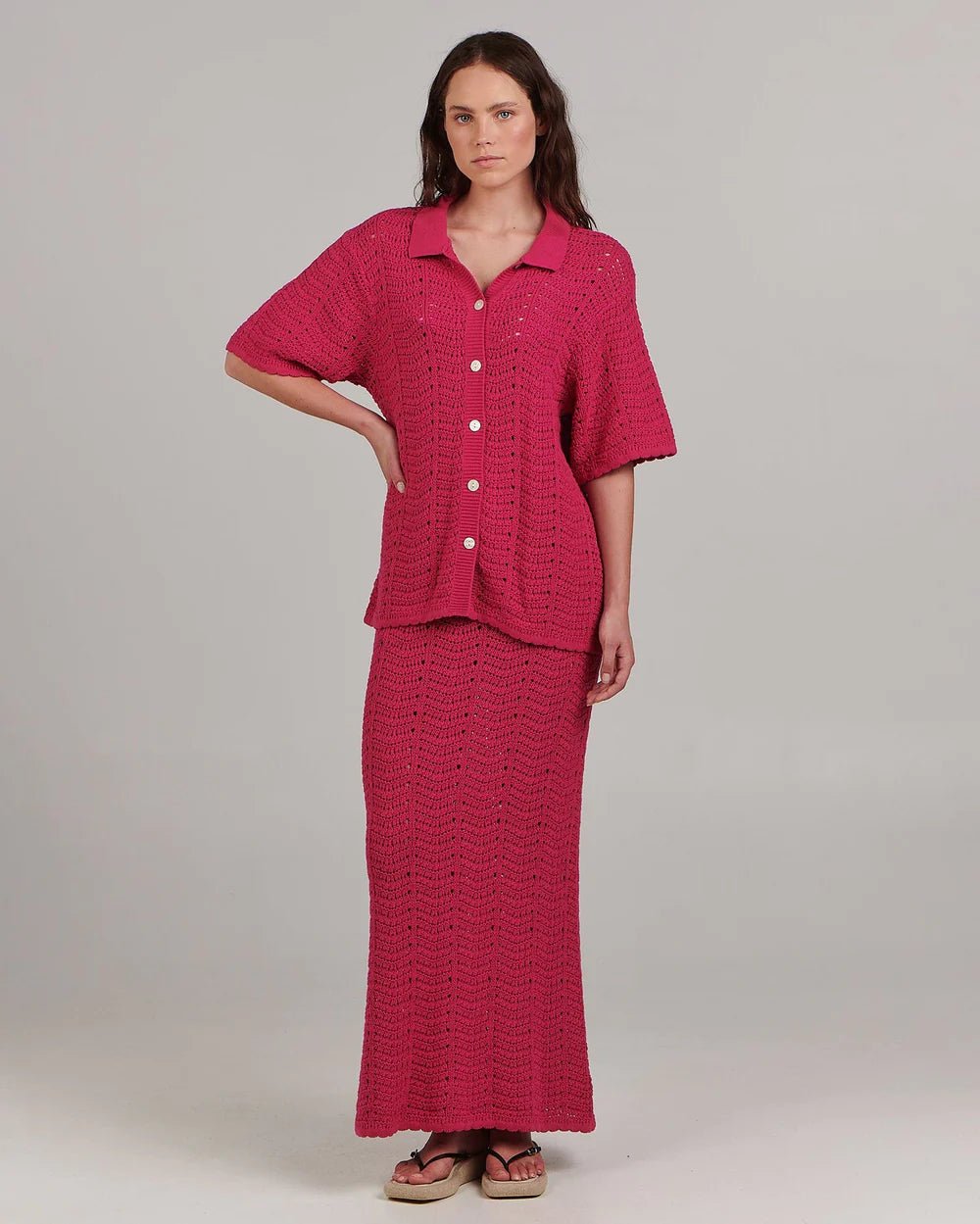 Nevis Maxi Skirt Fuchsia