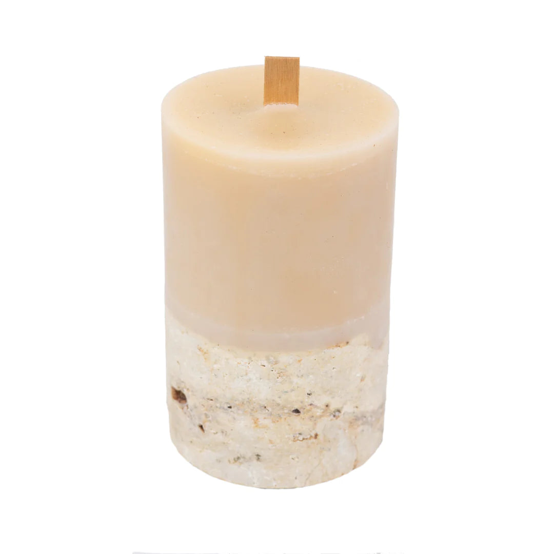 Premium Flickering Flameless Wax Pillar Candles - Sugared Birch